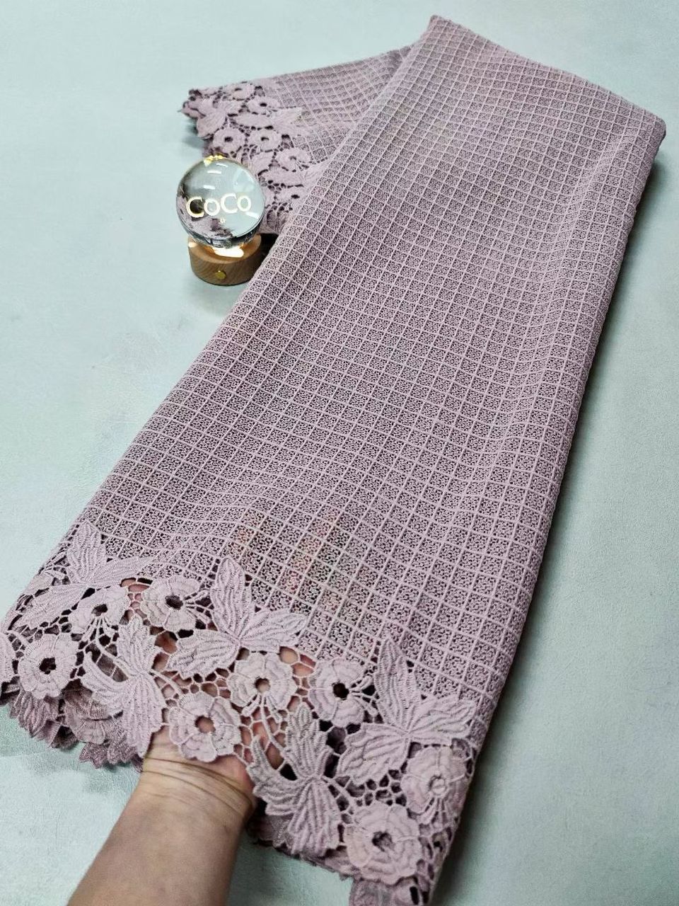Swiss voile Lace with Floral Border-5yards