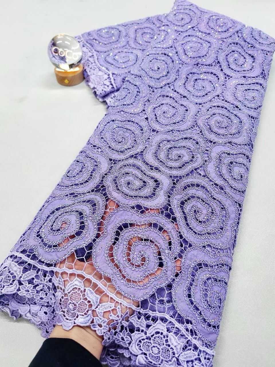 Luxury Rose swirl lace fabric-5 yard