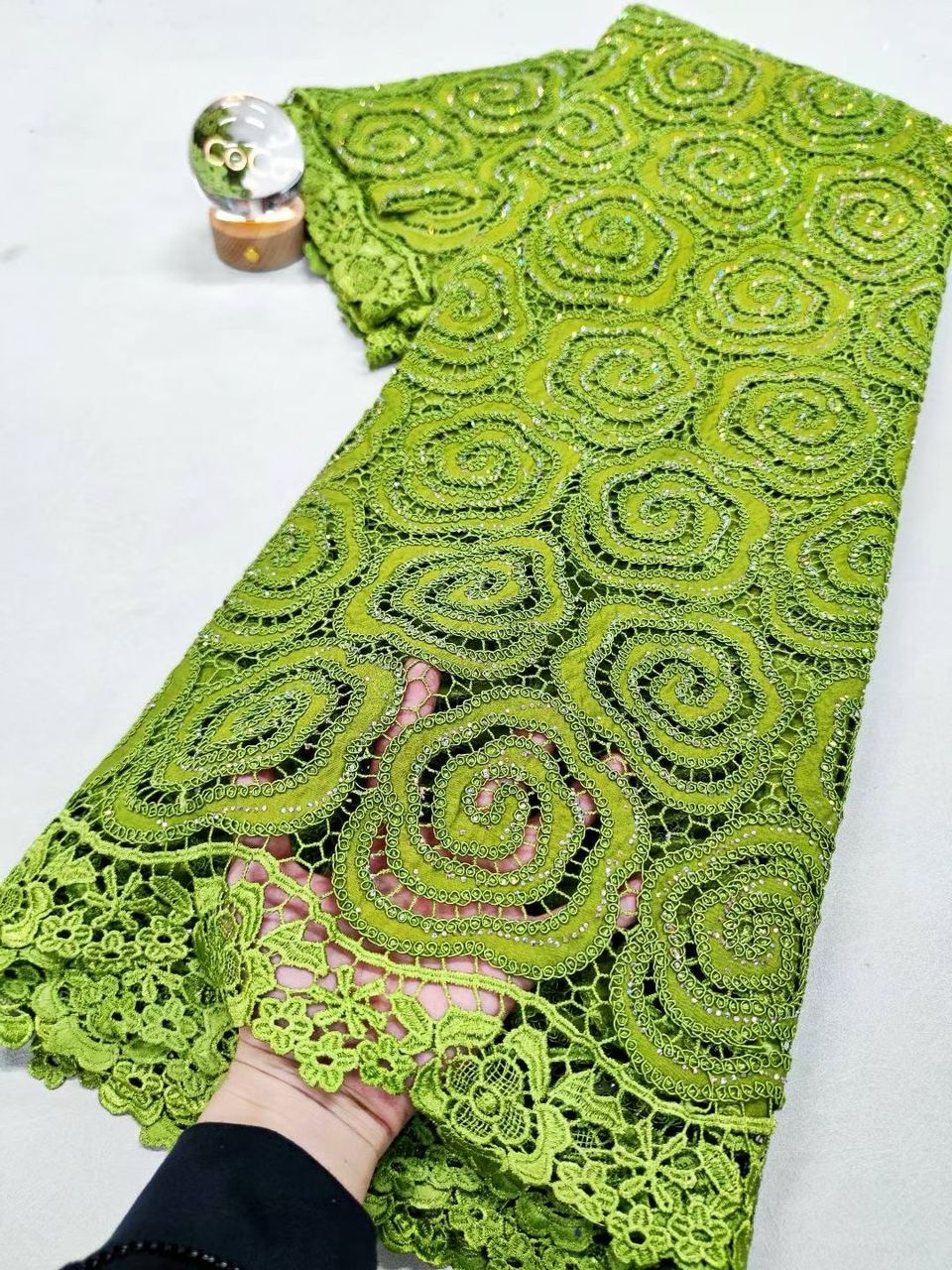 Luxury Rose swirl lace fabric-5 yard