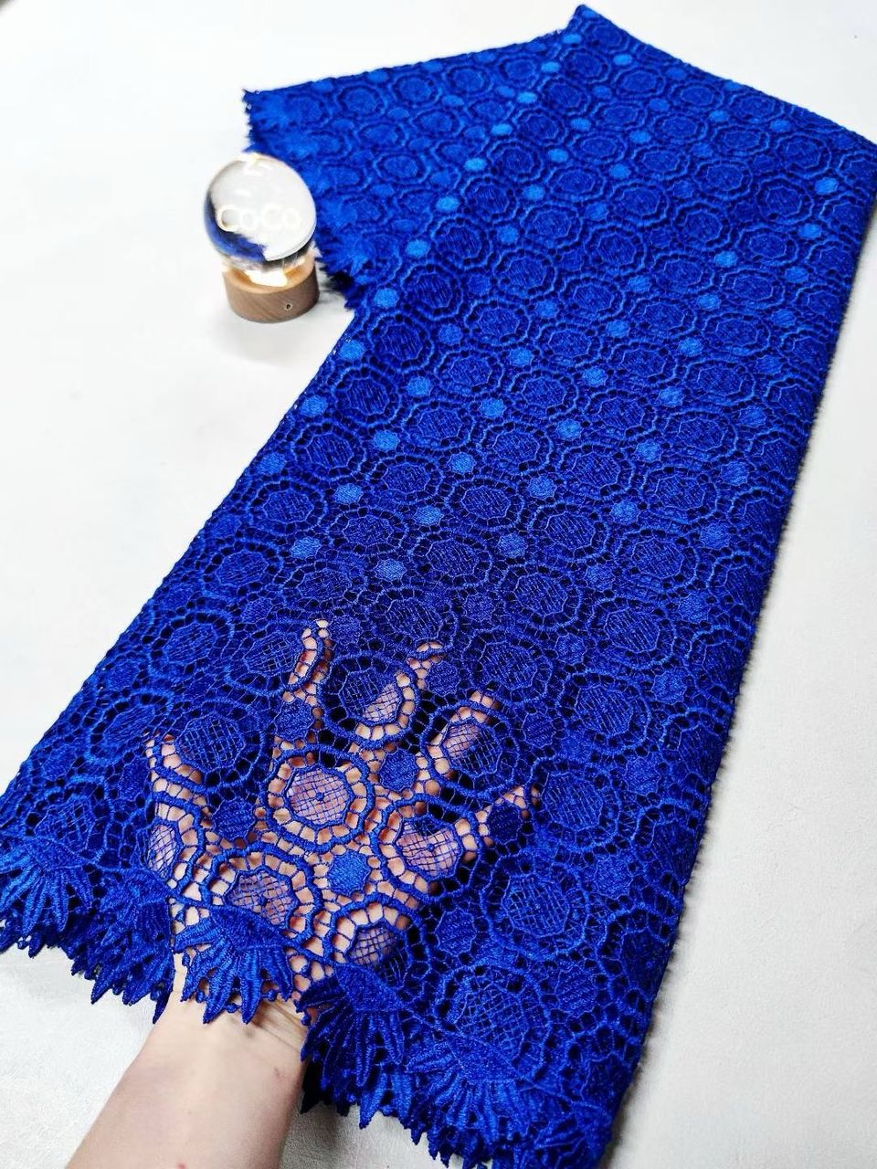 French Tulle Lace with circular Embroidery-5yards