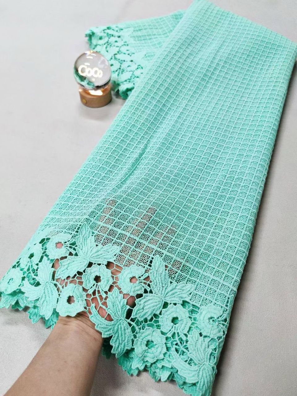 Swiss voile Lace with Floral Border-5yards