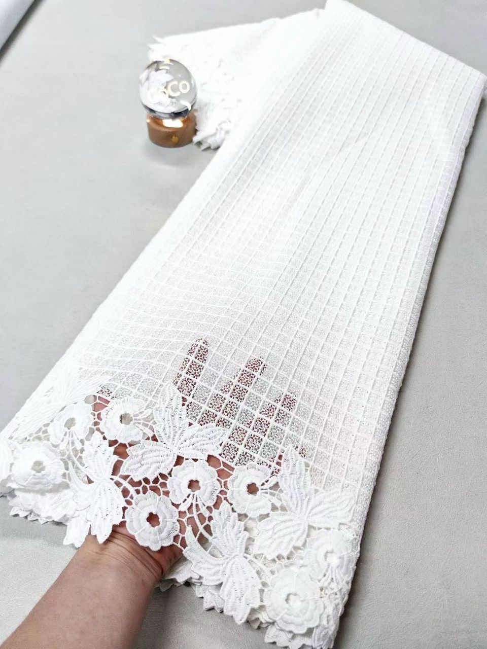 Swiss voile Lace with Floral Border-5yards
